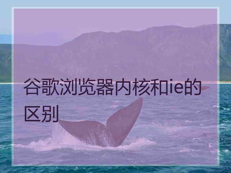 谷歌浏览器内核和ie的区别