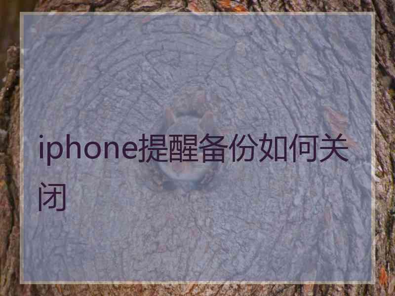 iphone提醒备份如何关闭