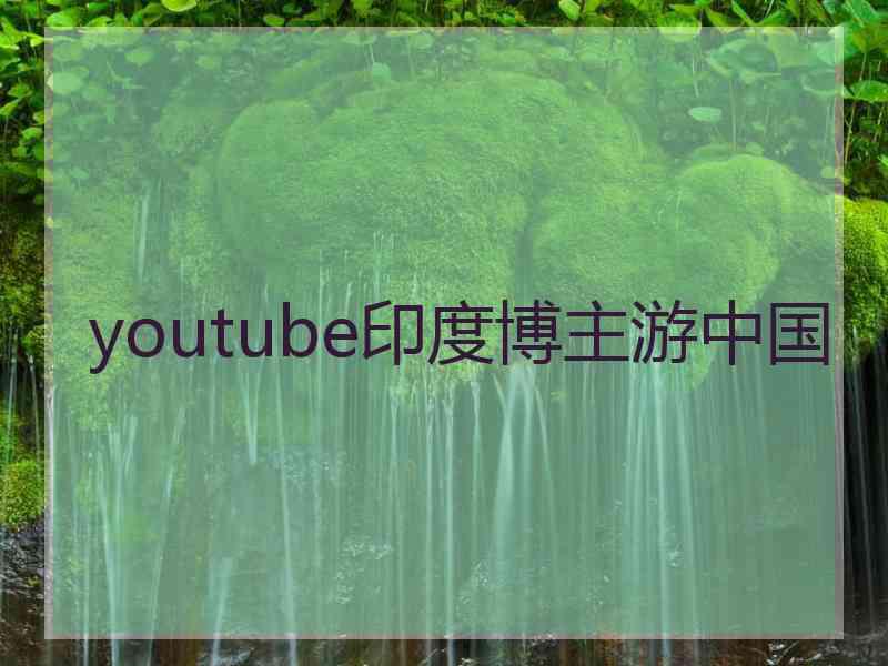 youtube印度博主游中国