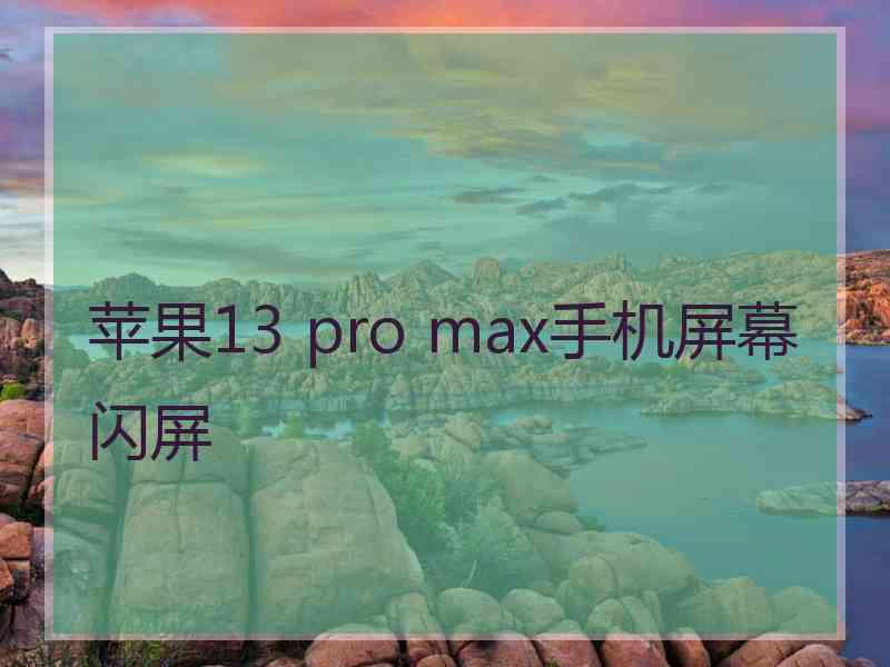 苹果13 pro max手机屏幕闪屏