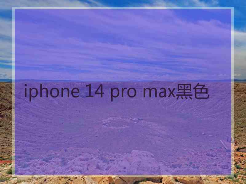 iphone 14 pro max黑色