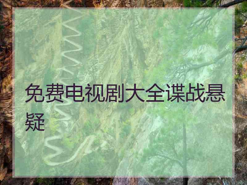 免费电视剧大全谍战悬疑