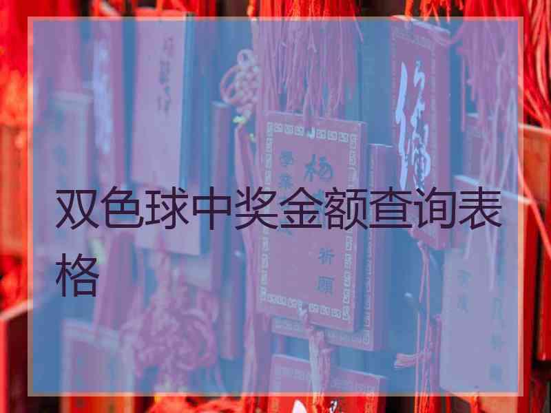 双色球中奖金额查询表格