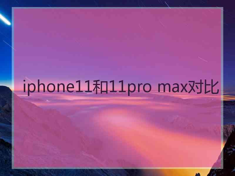 iphone11和11pro max对比