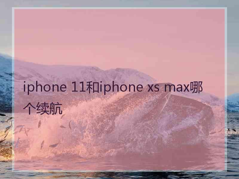 iphone 11和iphone xs max哪个续航