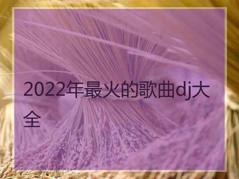 2022年最火的歌曲dj大全