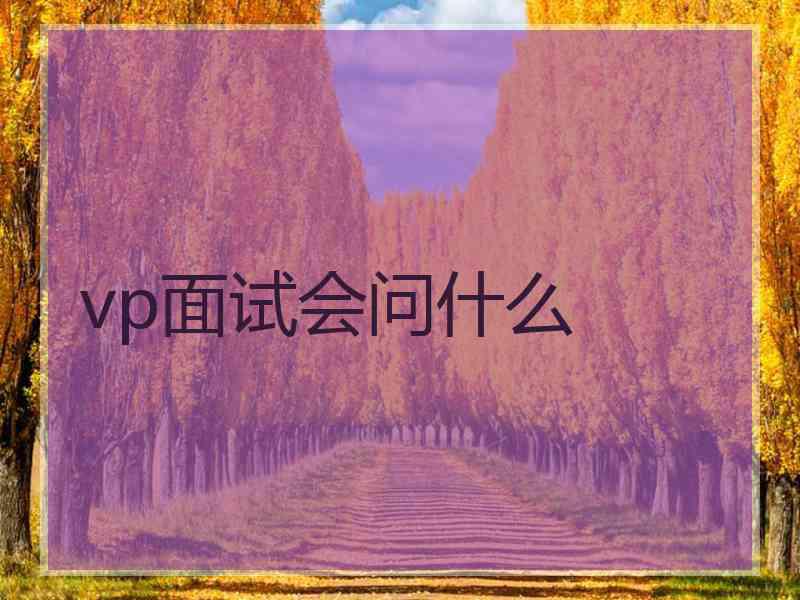 vp面试会问什么