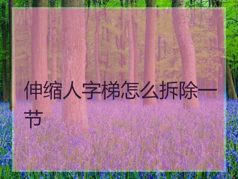 伸缩人字梯怎么拆除一节