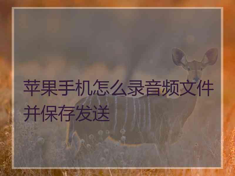 苹果手机怎么录音频文件并保存发送