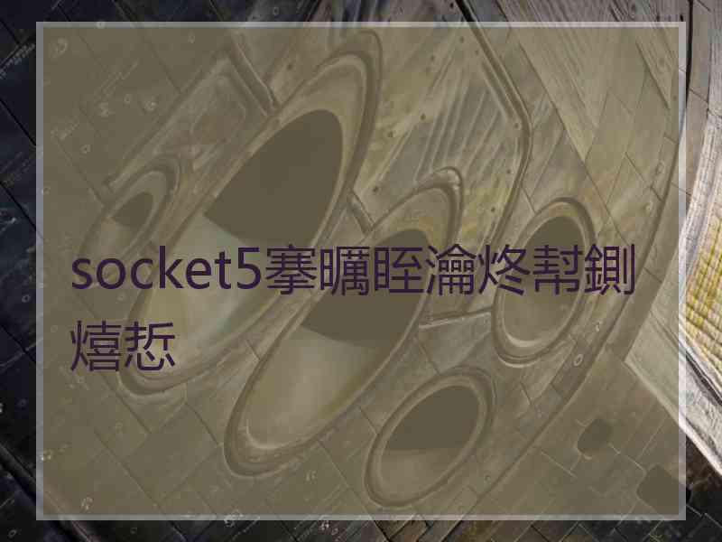 socket5搴曞眰瀹炵幇鍘熺悊