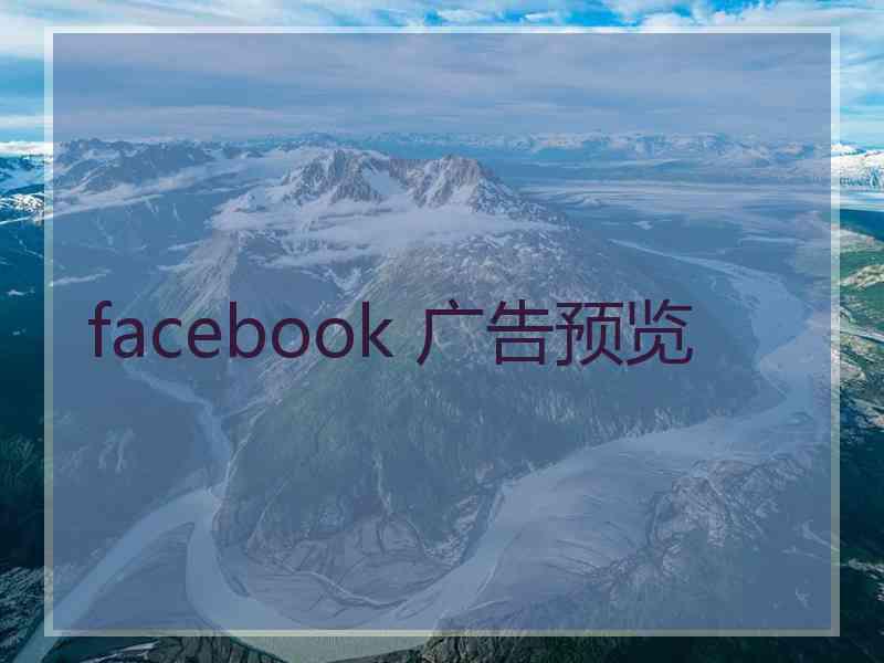 facebook 广告预览