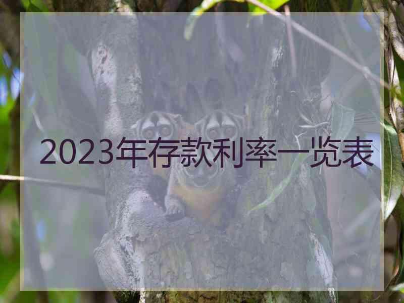 2023年存款利率一览表