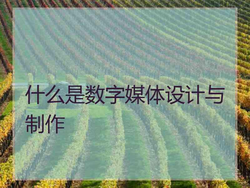 什么是数字媒体设计与制作