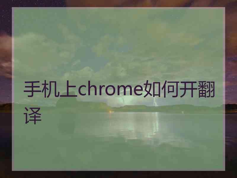 手机上chrome如何开翻译