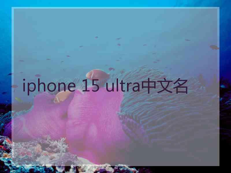 iphone 15 ultra中文名