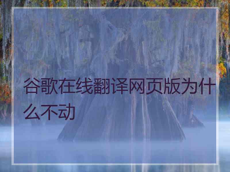 谷歌在线翻译网页版为什么不动