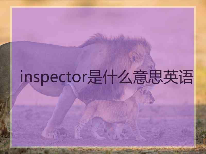 inspector是什么意思英语