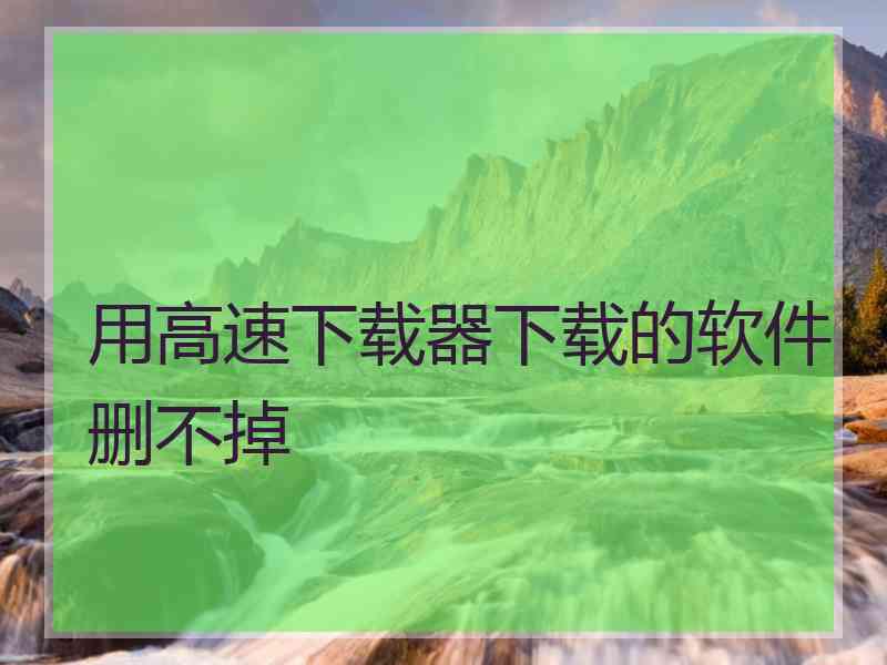 用高速下载器下载的软件删不掉