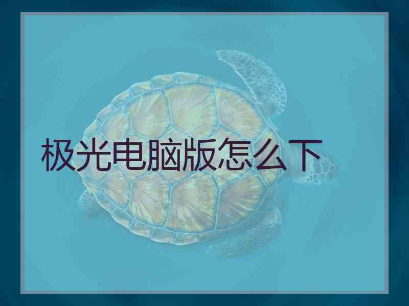 极光电脑版怎么下