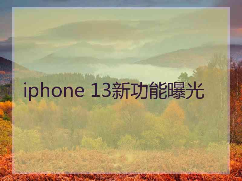 iphone 13新功能曝光