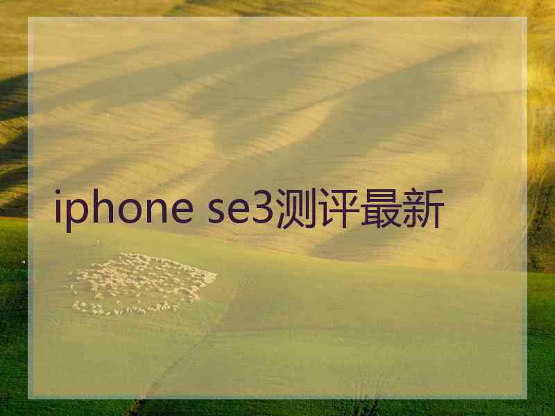 iphone se3测评最新