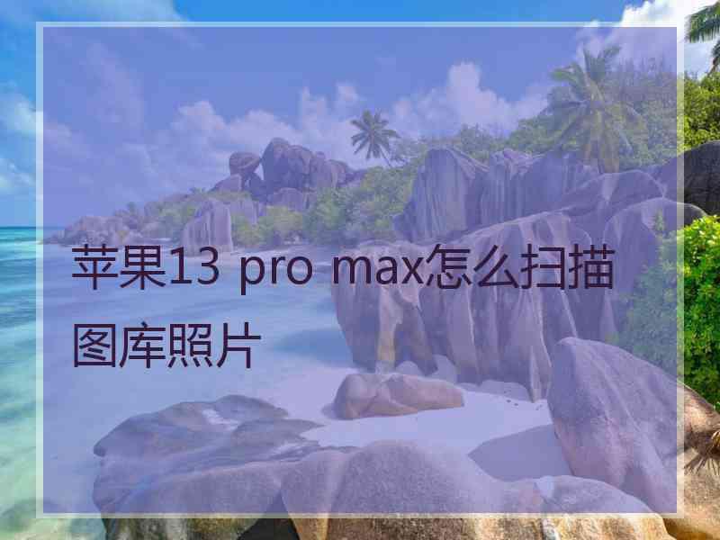 苹果13 pro max怎么扫描图库照片