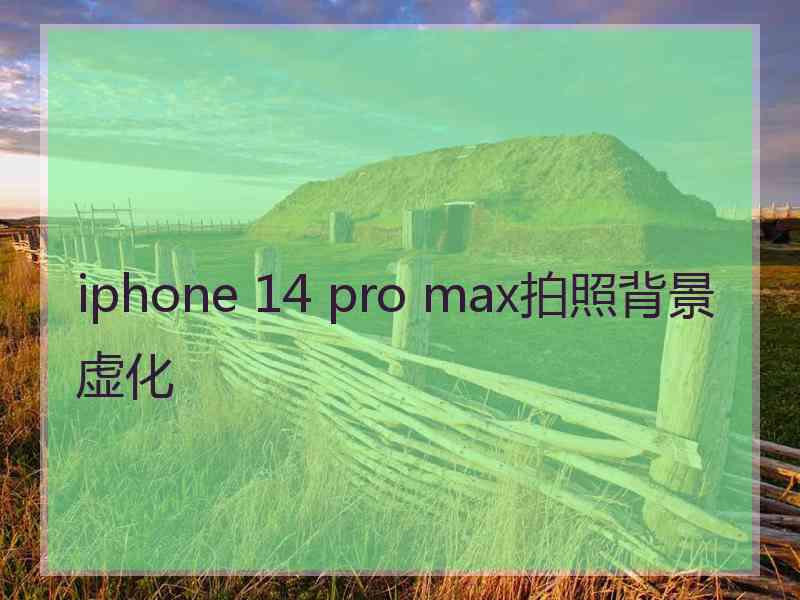 iphone 14 pro max拍照背景虚化