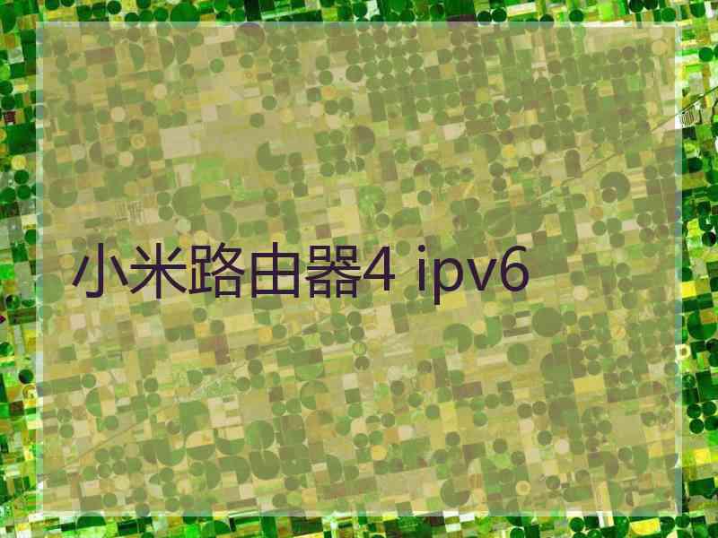 小米路由器4 ipv6