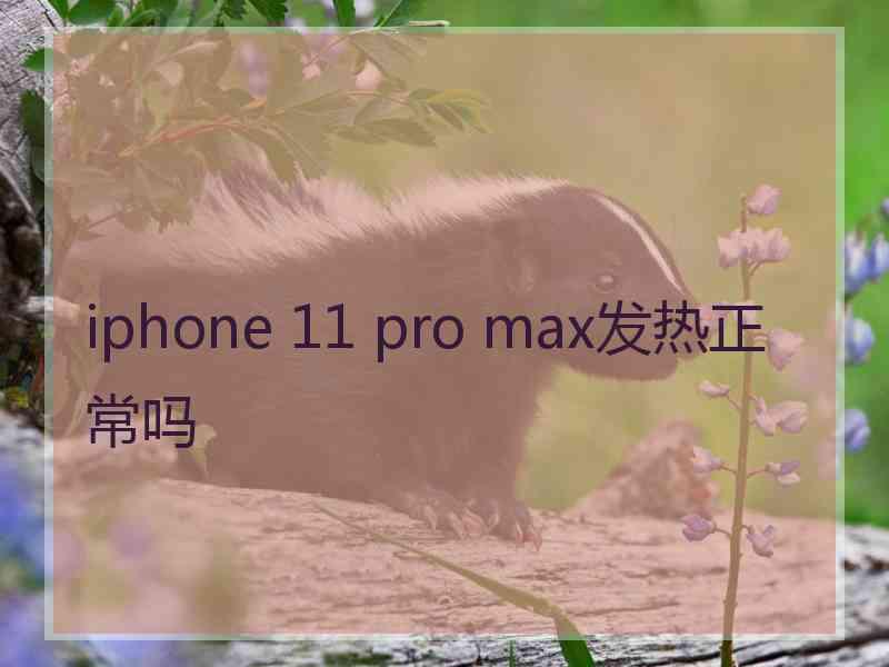 iphone 11 pro max发热正常吗