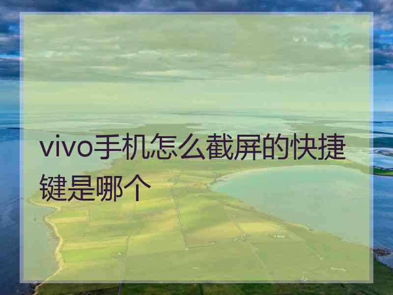 vivo手机怎么截屏的快捷键是哪个