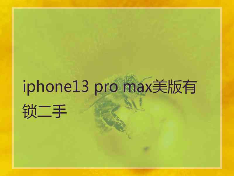 iphone13 pro max美版有锁二手