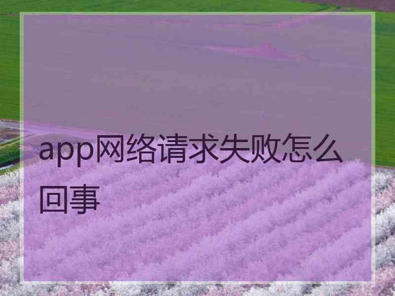 app网络请求失败怎么回事