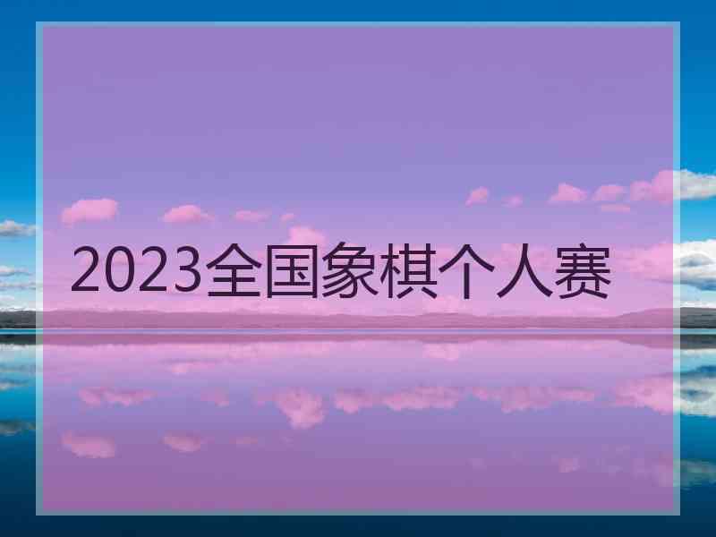 2023全国象棋个人赛