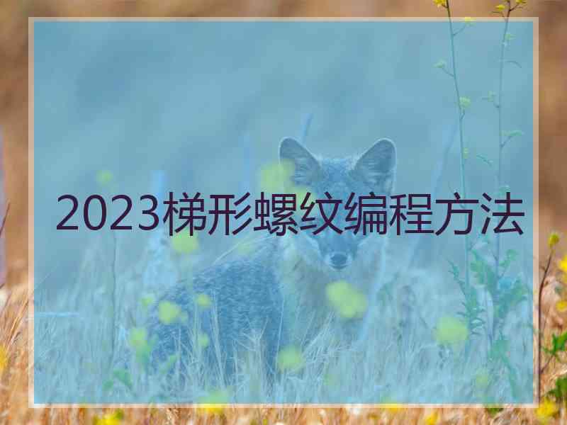 2023梯形螺纹编程方法