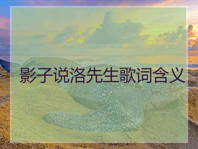 影子说洛先生歌词含义