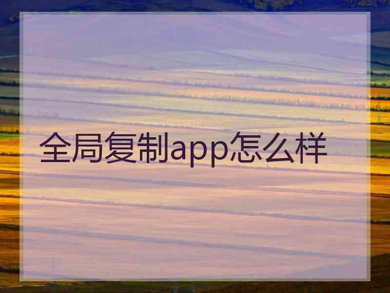 全局复制app怎么样