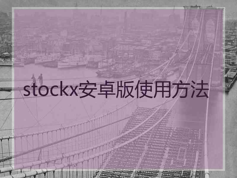 stockx安卓版使用方法