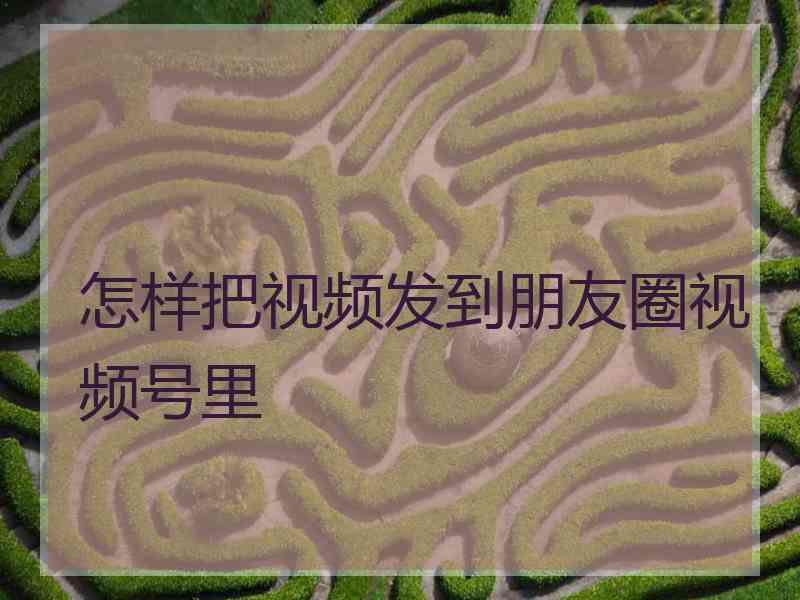 怎样把视频发到朋友圈视频号里