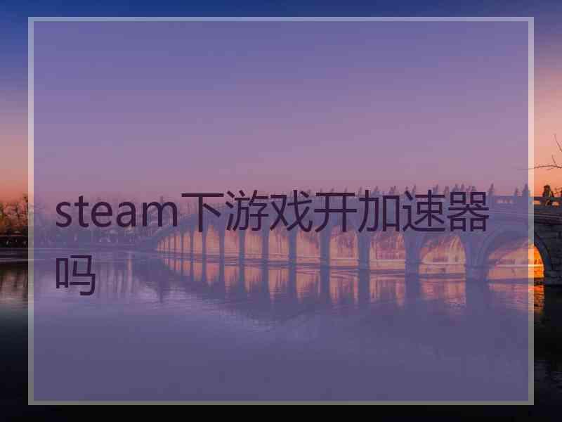 steam下游戏开加速器吗