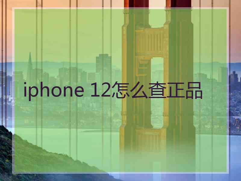 iphone 12怎么查正品