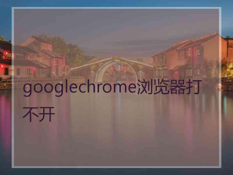 googlechrome浏览器打不开