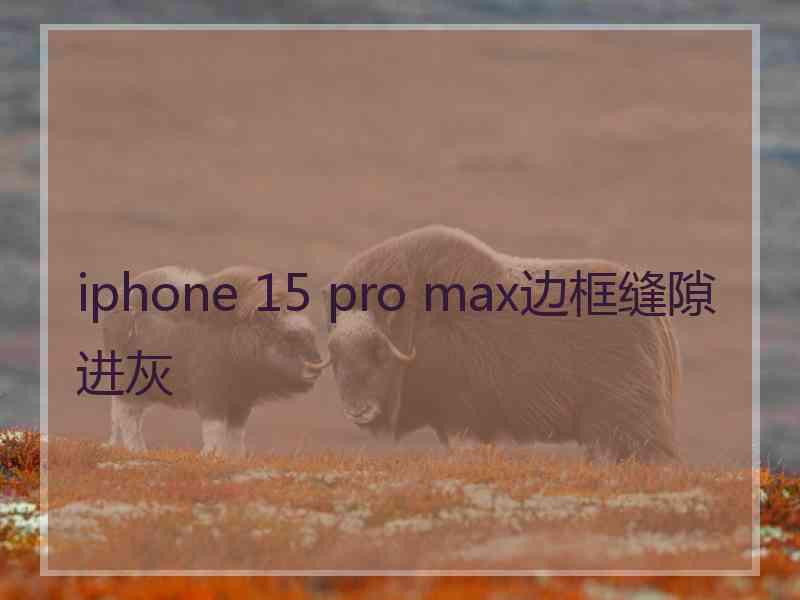 iphone 15 pro max边框缝隙进灰