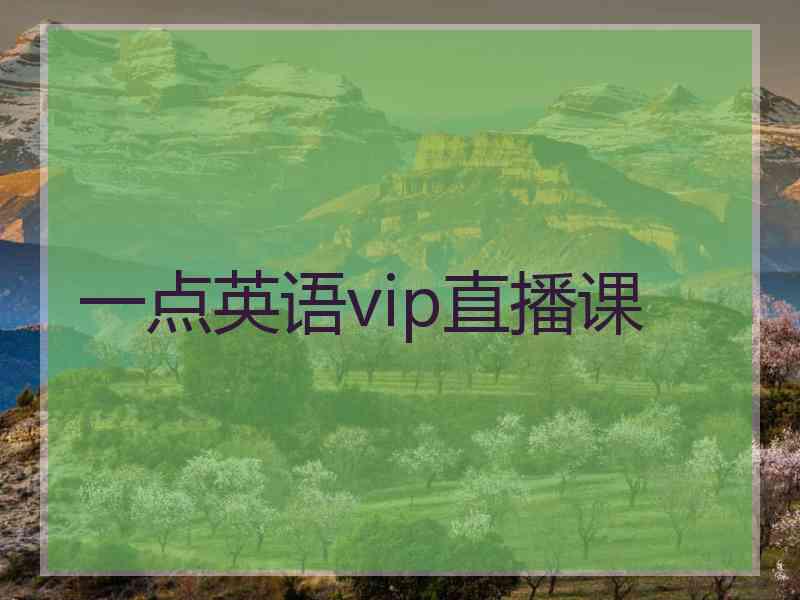 一点英语vip直播课