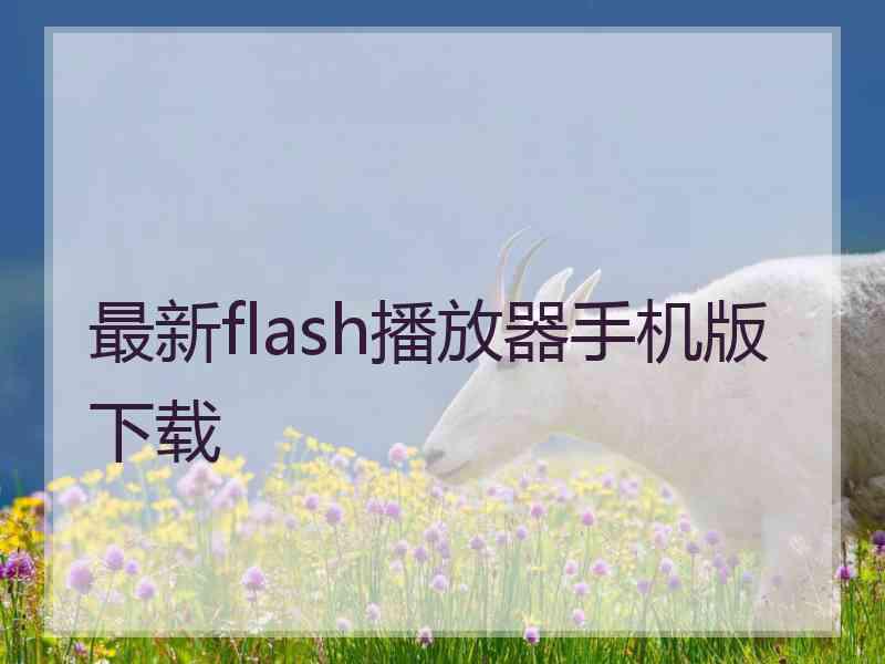 最新flash播放器手机版下载