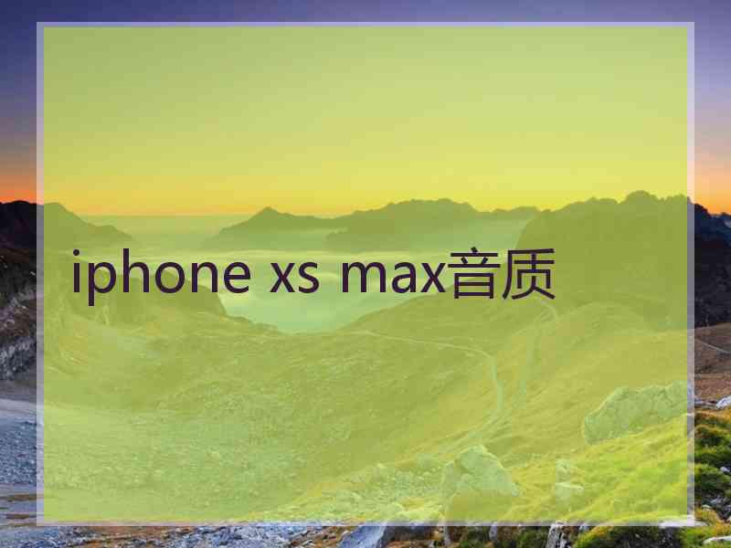 iphone xs max音质