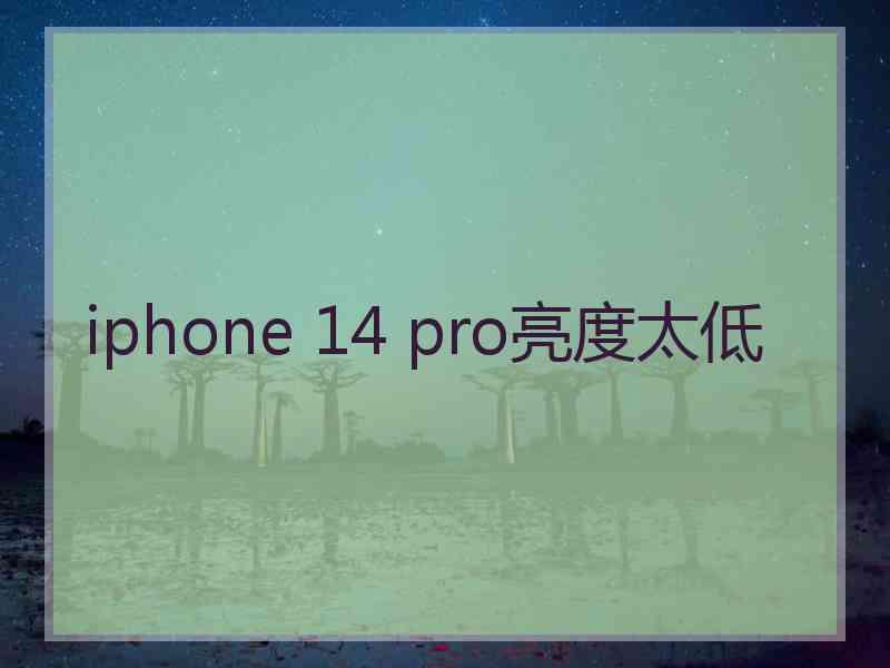 iphone 14 pro亮度太低