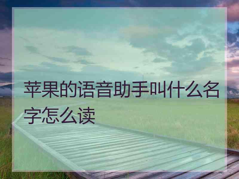 苹果的语音助手叫什么名字怎么读