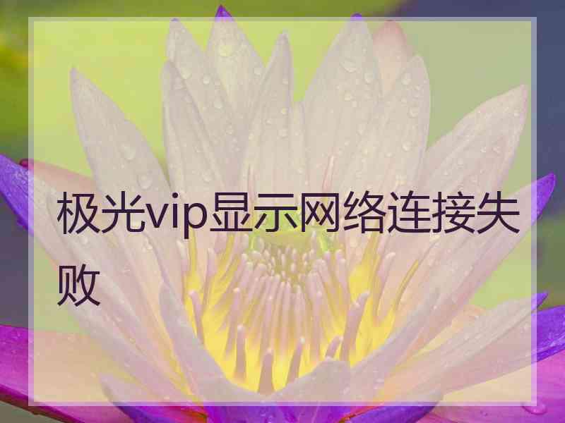 极光vip显示网络连接失败