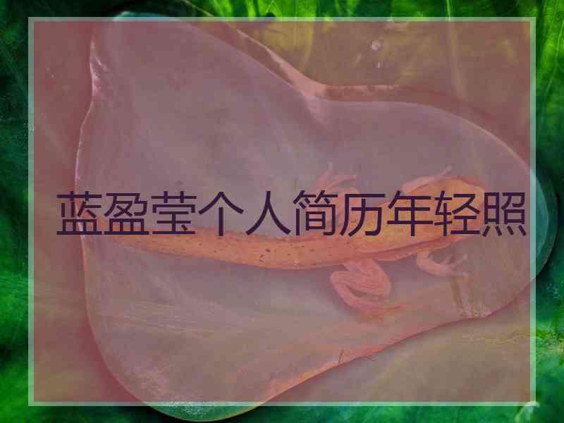 蓝盈莹个人简历年轻照