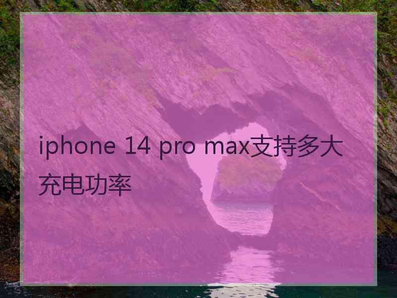 iphone 14 pro max支持多大充电功率